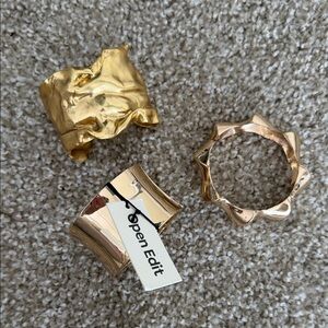 Open Edit Gold and Rose Gold Rings Set